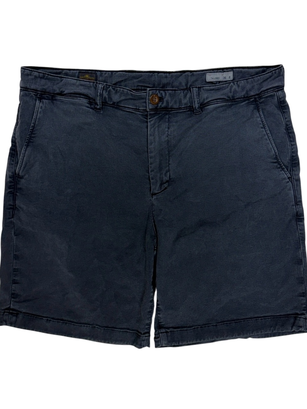 Faherty Shorts Mens 35 Blue Nights Coastline Chino Stretch Terry Casual Khaki 8”